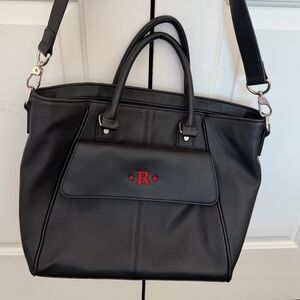 Thirty-One Black Shoulder Bag with Red Accent